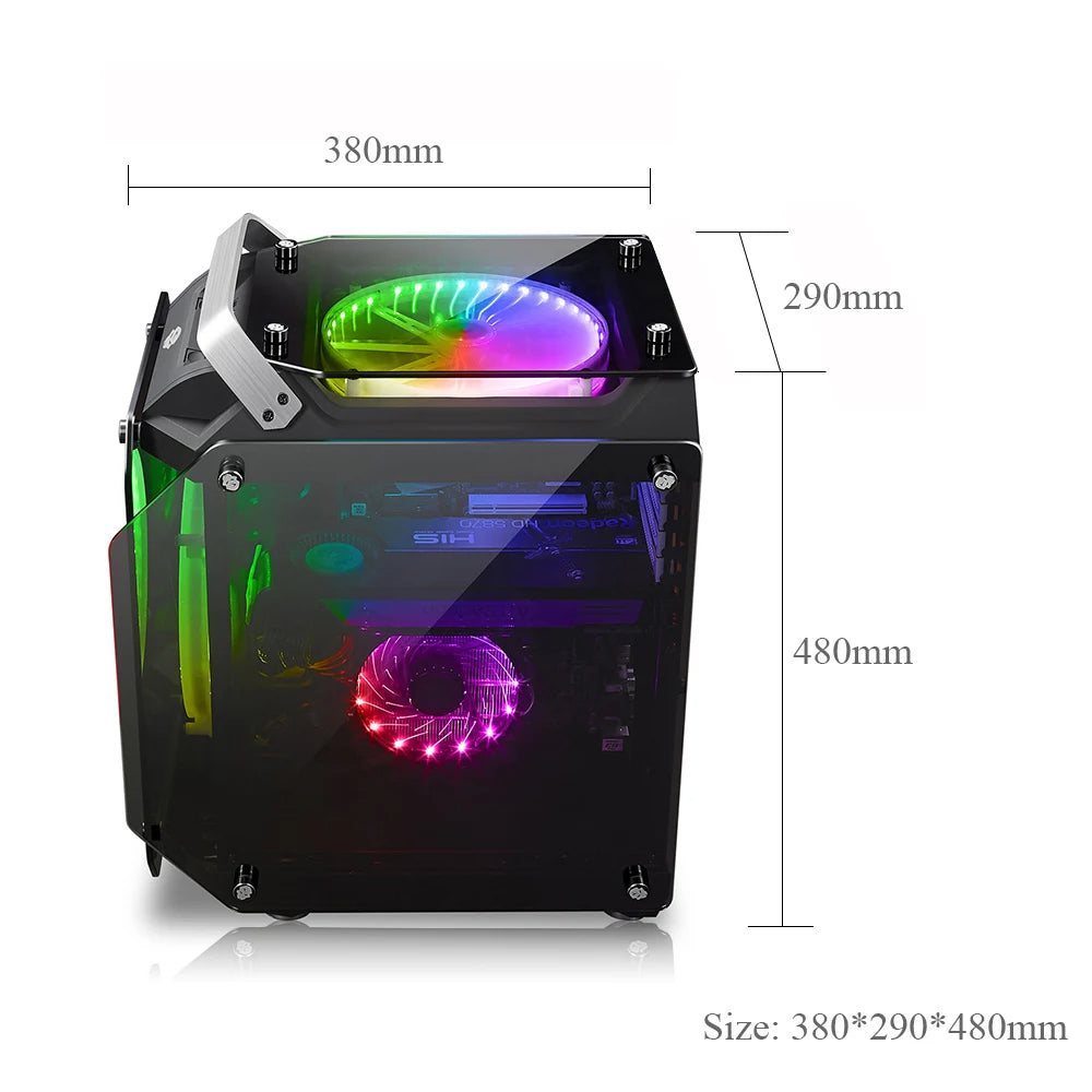 Airflow ATX Desktop Case USB 3.0 Ports with Tempered Glass Panels Gaming Desktop Computer Case Side Glass E-sports Chassis M-ATX Motherboard 2x200mm Fan, Tempered Glass ATX/M-ATX Computer PC Case Black Airflow ATX Desktop Case USB 3.0 Ports with Tempered Glass Panels Gaming Desktop Computer Case Side Glass E-sports Chassis M-ATX Motherboard 2x200mm Fan, Tempered Glass ATX/M-ATX Computer PC Case Black